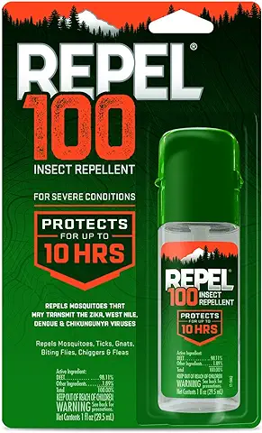 Repel 100 Repelente de Insectos, Mosquitos, Garrapatas y Mosquitos, para Condiciones Severas, Protege Hasta 10 Horas, 98% DEET (spray de Bomba) 1 fl oz  