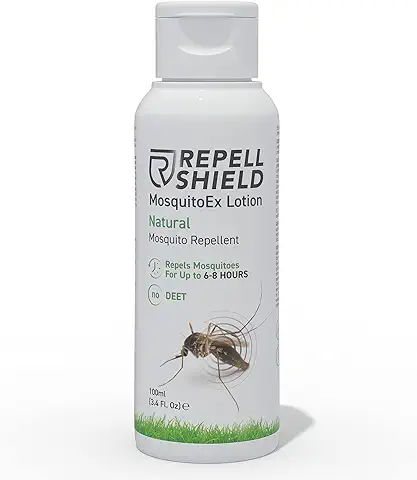 RepellShield Locion Antimosquitos Exterior e Interior Orgánico - 100ml - Repelente Mosquitos Niños, Bebes y Adultos - Alternativa Eco a Lampara Antimosquitos Electrico y Pulsera Antimosquitos Niños  