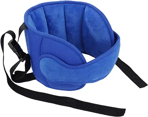 Reposacabezas Soporte para la Cabeza del Asiento del Automóvil para Bebés, Banda Coche Alivio para el Cuello para Niños Infantil, Seguridad Cinturón de Sujeción Correa, Azul  