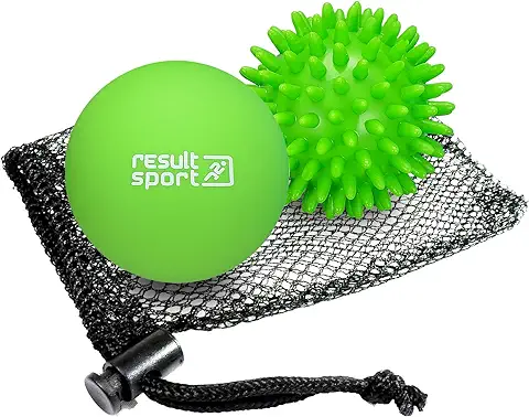 ResultSport Lacrosse & Spike - Juego de Bolas de Masaje, Recuperación de Fascitis Plantar, Masaje de Punto de Activación, Alivio Miofásico de Tejido Profundo (Lima)  