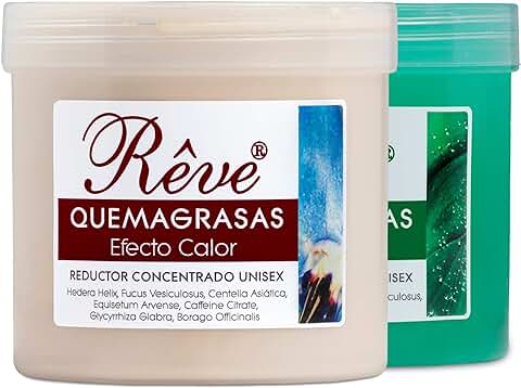 REVE PACK Quemagrasas Efecto Calor + Efecto Frio - Gel de Crema Reafirmante Adelgazante AnticelulÌtica Potente Reductora de Abdomen, Caderas y Glúteos para Hombre y Mujer de 500 ml + 500 ml.  