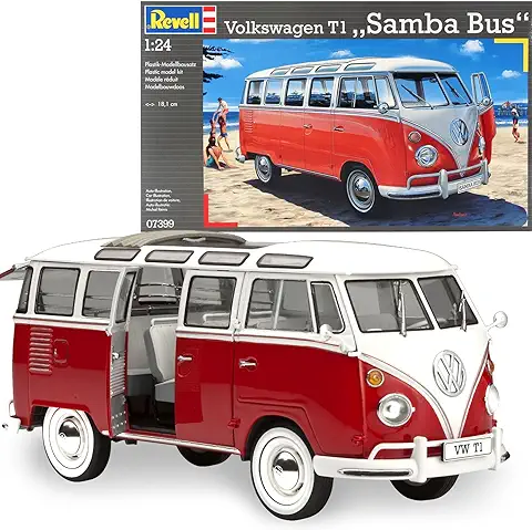 Revell- VW T1 Samba Bus Maqueta Coche, Multicolor (07399) , Color/modelo Surtido, para Niños/unisex.  