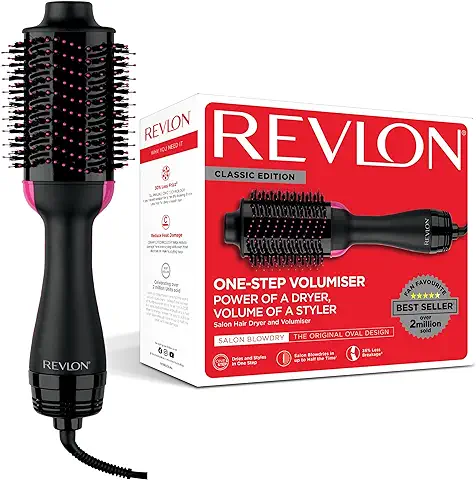 Revlon Salon One-Step Secador Voluminizador, One-Step, Tecnología IÓNICA y CERÁMICA, Media Melena-cabello Largo, RVDR5222  