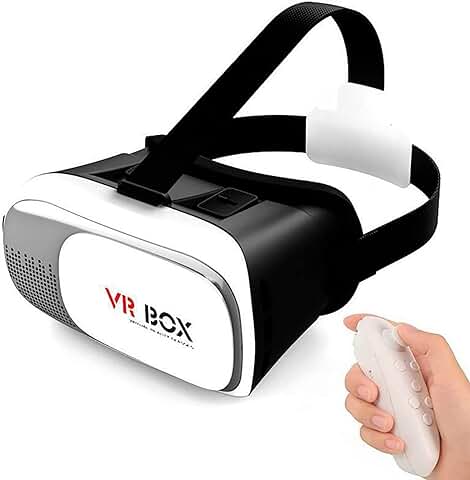 RevolutionLine - Gafas de Realidad Virtual 3D VR Box con Mando Control Remoto Bluetooth | para Smartphone iOS de Apple y Android Desde 4,7 a 6 Pulgadas | Ver Películas en 3D y Todo Tipo de Juegos  