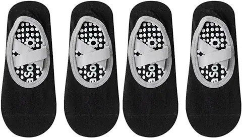 RGZD 2 Pares Calcetines Pilates Yoga, Pilates Calcetines Antideslizantes Mujer pour Yoga, Fitness Antideslizantes Calcetines, con Asas y Correas, para Pilates, Danza, Fitness  