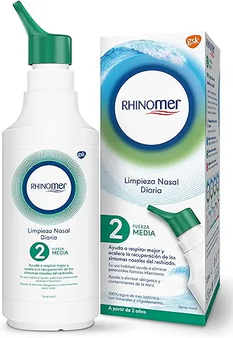 Rhinomer Spray Nasal 100% Agua de Mar, Fuerza Media 2, Para Adultos y Niños a Partir de 2 Años, 135 ml  