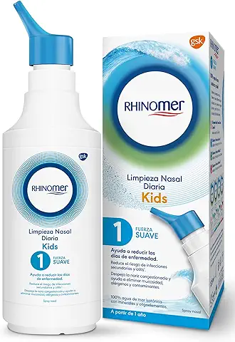 Rhinomer Spray Nasal 100% Agua de Mar, Fuerza Suave 1, Para Adultos y Niños a Partir de 1 Año, 135 ml  