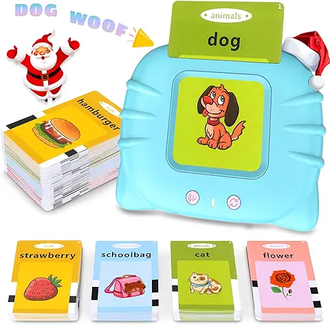 Richgv Juguetes Educativos 2 3 4 5 6 Años, Electrónico Tarjetas Flashcards para Niños Aprender 224 Vocabulario Inglés 12 Categorias de Tarjetas Educativas, Juguetes Regalos para Niños y Niñas 2 Años  