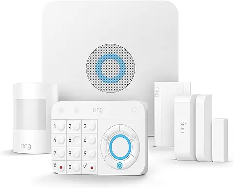 Ring Alarm Kit de 5 Piezas – Sistema de Seguridad para el Hogar con Vigilancia Asistida Opcional – sin Compromiso a Largo Plazo– Compatible con Alexa  