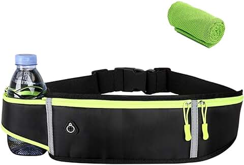 Riñoneras Belt Cinturón Deportivo Bolso de Correr Riñonera Deportiva Impermeable Pack Running con Botella Agua Bolsos para Mujer y Hombre para Ciclismo Senderismo Fitness Viaje  