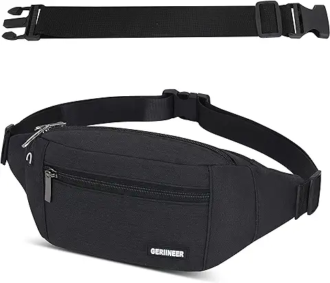 Riñoneras de Marcha Running de Acampada y Marcha Bolsos de Gimnasio Bolsos Bandolera para Hombre Mujer Riñoneras Hombre y Mujer Impermeable con Cinturón Ajustable Extendido de 30 cm  