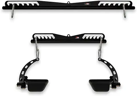 RL Grips® Set de Barras y Agarres Poleas Gym para Entrenamiento Multifuncional en Gimnasio Ergonómicos y Ajustables - Manerales de Entrenamiento para Musculación - Accesorio Polea Gimnasio Adaptable  