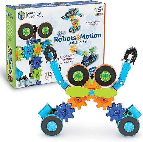 Robots en movimiento de Gears! Gears! Gears! De Learning Resources , STEM, juguete con engranajes, engranajes de robot, niños de 5+ años de edad