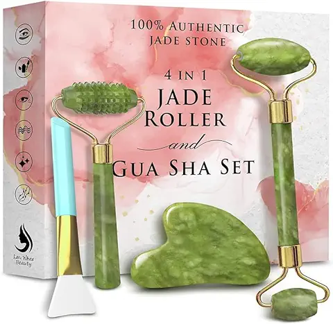 Rodillo de jade para la cara Jade Roller | Rodillo de Belleza para Mejorar la Apariencia de tu Piel, Proporciona Relajación, Masajea tu cara y Mejora tu Rutina de Cuidado de la piel  