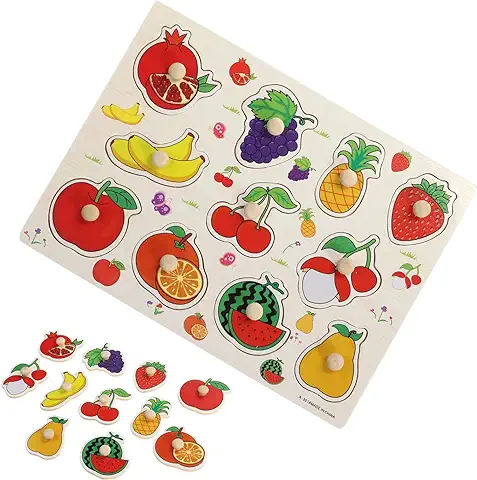 Rompecabezas de Madera, Tablero de Fruta Puzzles, Juguete Educativo Temprano para Niños Pequeños Aprendizaje Regalo  