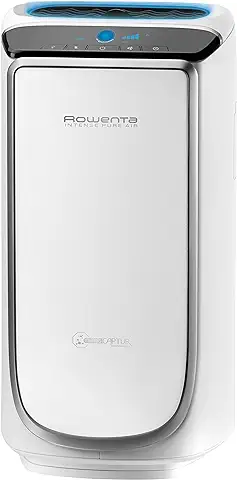 Rowenta Intense Pure Air PU4020, Purificador de Aire, Hasta 60 m2 con Sensores del Nivel de Contaminación, 4 Niveles de Filtración y Tecnología NanoCaptur para Sustancias Contaminantes, Color Blanco  