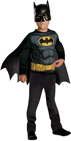 Rubies Set Accesorios Batman para Niños y Niñas, Camiseta Impresa y Máscara, Oficial Warner, DC Comics para Halloween, Carnaval, Navidad y Cumpleaños  