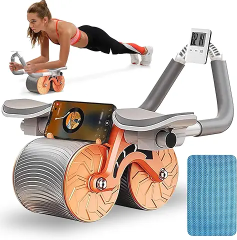 Rueda Abdominal de Rebote Automático Equipo de Entrenamiento con Rodillos AB con Soporte de Codo y Rodillera Para Entrenamiento Abdominal Para El Hogar Rodillo Abdominales  