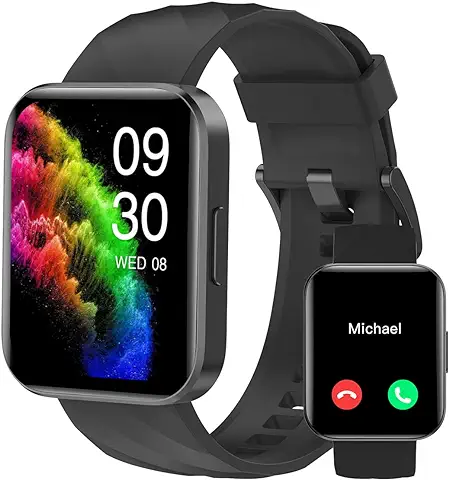 RUIMEN Reloj Inteligente Mujer Hombre con Llamada,1,85" Smartwatch con Pulsómetro,Podómetro,Oxímetro,Monitor Sueño,Esfera de Reloj Personalizada,Impermeable IP68 Pulsera de Actividad para iOS Android  