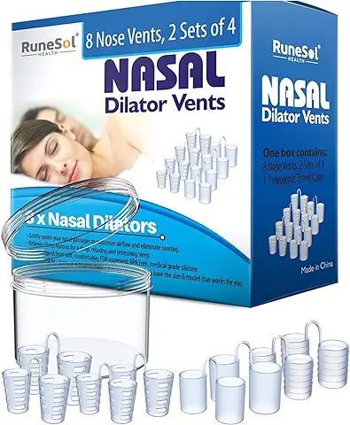 Runesol Dilatador Nasal Silicona, Dilatadores Nasales para Aliviar los Ronquidos, Abrir Fosas Nasales para el Ronquido, Antironquidos para Dormir Eficaz, Respirar Bien Separador Nariz, Antironquido  