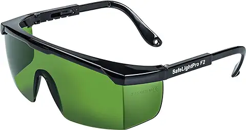 SafeLightPro F2 - Gafas de Protección para Depilación HPL/IPL, Protección UV, Unisex, Negro  