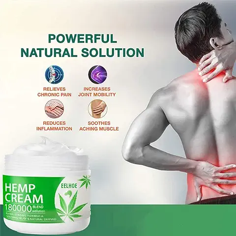 Sahgsa Gel de Tratamiento de Aceite de Cáñamo en Crema para Aliviar el Dolor Activo para la Inflamación, Dolor de Rodilla, Hombro y Espalda y Dolor Muscular  