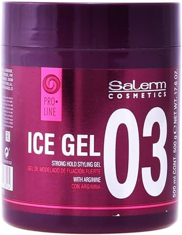 SALERM - Gel Fijador para el Pelo - Ice Gel 03 - 500 ml - Fijación Fuerte - Gel Efecto Mojado - Fijación e Hidratación del Cabello - con Arginina - Fortalece la Fibra Capilar  