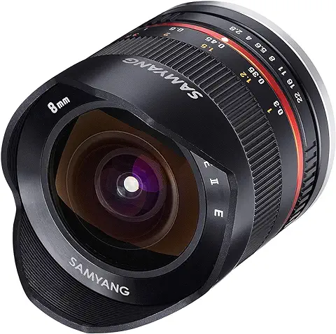 Samyang CSC-Mirrorless - Objetivo Fotográfico para Fuji X (8 mm, F2.8 II UMC, ojo de Pez), Negro  