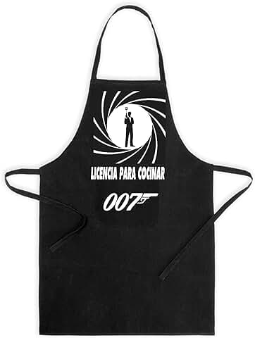 SAQUITOMAGICO Delantal 007 "licencia para Cocinar  