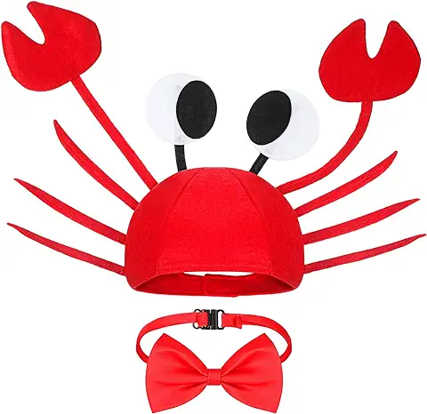 SATINIOR Sombrero de Disfraz Rojo Ajustable Gorro Adornado Divertido con Pajarita Roja para Niños Adultos Halloween Navidad Pascua Decoraciones Fiesta Traje Accesorios  