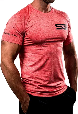 Satire Gym - Camiseta Ajustada Fitness Hombres/Ropa Deportiva de Secado Rápido Hombre - Apta como Camiseta de Culturismo y Camiseta de Gimnasio Entrenamientos/Camiseta Moderna Fitness Hombre  