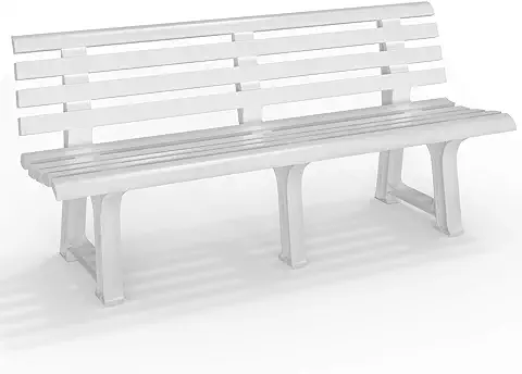 Saturnia 08330080 - Banco Jardin Resina Blanco 145x49 cm.  