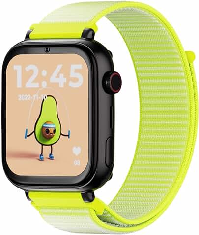 SaveFamily SaveWatch Plus 4G. Reloj Inteligente Niño. Llamada, Vídeo, Face ID, Correas Personalizables, UltraSlim, Fondos de Pantalla, Música, Bluetooth, App Store (Amarillo Fluor)  