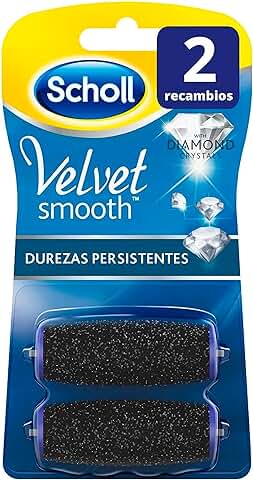 Scholl Velvet Smooth, Recambio Lima para Pies con Durezas Persistentes, Elimina en 1 Solo Uso las Durezas Más Difíciles, 2 Recambios  