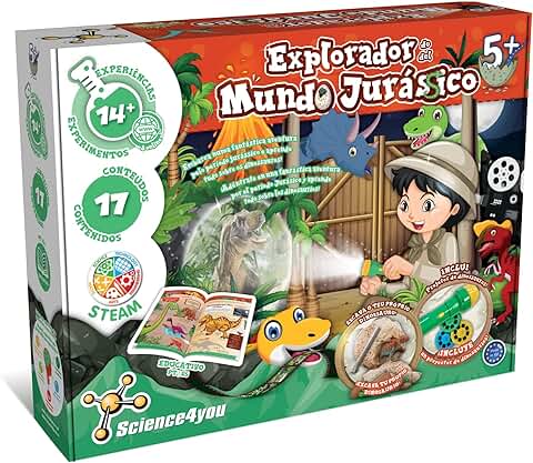 Science4you Explorador Jurasico para Niños Juego Paleontologia con 14+ Experimentos para Niños: Kit Excavacion,Puzzle Dinosaurios,Huevos Dinos y Más,Juegos Educativos para Niños 4 5 6 7+Años,80003477  