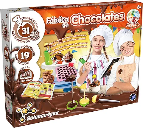 Science4you Fábrica De Chocolates - Juego de Cocina Infantil para Hacer Bombones y Galetas de Chocolate para Niños, 31 Experimentos, Juguete, Regalo para Niños y Niñas 8+  