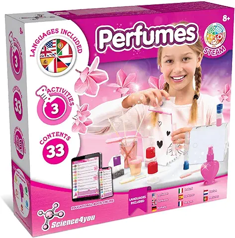 Science4you Fábrica de Colonias para Niños - Crea tu Colonia Infantil, Laboratorio de Perfumes con Kit de Ciencias + Juegos para Hacer Perfumes, Juguetes STEM, Regalos para Niñas y Niños 8+ Años  