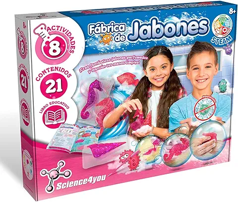 Science4you - Fábrica de Jabones para Niños 8 Años - Laboratorio con 8 Experimentos Cientificos, Juegos Educativos para Niños 8-12 Años  