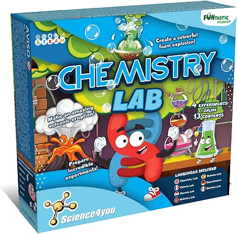 Science4you Mi Primer Laboratorio de Quimica - Juego con Experimentos para Niños 7 8 9 10+ Años - CREA Reacciones Químicas Divertidas y Seguras - Juguete de Manualidades y Ciencia para Niños y Niñas  