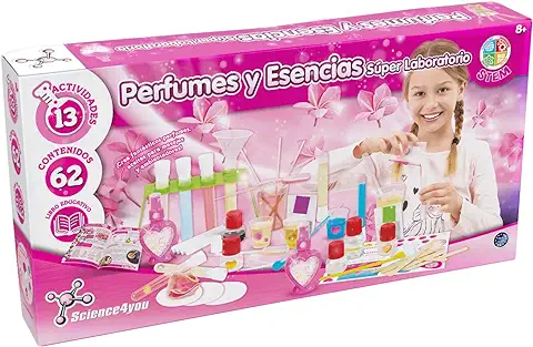 Science4you Perfumes y Esencias - Crea Perfumes y Esencias - Súper Laboratório de Quimica con 11 Experimentos para Niños - Kit Cientifico con Juguetes Educativos para Niñas y Niños +8 Años  