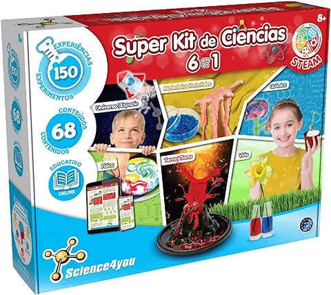 Science4you Súper Kit de Ciencias 6 en 1 con 150 Experimentos para Niños 8,9,10,11,12+ Años - Juguete STEM Educativo  