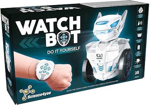 Science4you-Watchbot Robot Teledirijido con Reloj - Robot Juguete para Niños +8 Años - Construye tu Propio Robot con 35 Piezas, Juguete Educativo para Niños  
