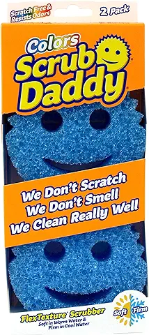 Scrub Daddy Colors Esponja de Limpieza para la Cocina, Azul - 2 Pack  