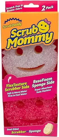 Scrub Daddy - Scrub Mommy Esponja de Doble Cara con Diferente Textura, para la Cocina, Colores Variados - 2 Pack  