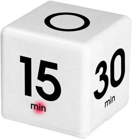 Sdgfd Temporizador de Cubo de Tiempo para Gestión, Cubo de Tiempo para Gestión de Tiempo - Temporizador de Cocina - Temporizador de Tareas - Temporizador - 15, 20, 30 y 60 Minutos en Blanco  