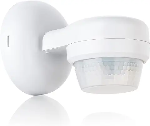 SEBSON Detector de Movimiento Exterior IP65, Montaje Superficie en Pared y Techo, LED Adecuado, Sensor de Movimiento Infrarrojo Programable, Alcance MAX 24m/360°  