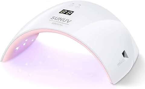 Secador de Uñas LED Ultravioleta SUNUV gel Nail Light, UV Nail Light 30s / 60s Cronómetro, Pantalla lcd, Adecuado para Todos los Geles, para Salones Familiares de arte de Manicura/pedicura  