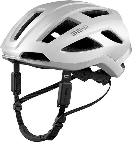 Sena C1 Smart Helmet para Ciclismo con Intercomunicador Bluetooth y Conectividad con el Smartphone para Música, GPS y Llamadas Telefónicas  