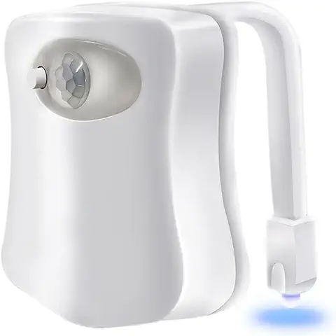 Sensor de Movimiento de luz Nocturna para Inodoro, luz LED para Asiento de Inodoro para Baño, Cambio de Color 8/16, Funciona con Pilas (8 Colores)  