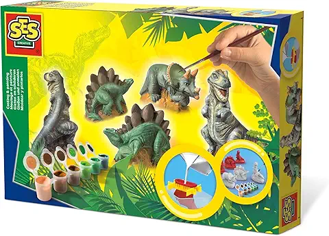 SES Deutschland 01406 - Set para Pintar Figuras de Dinosaurios [importado de Alemania] , Color/modelo Surtido  